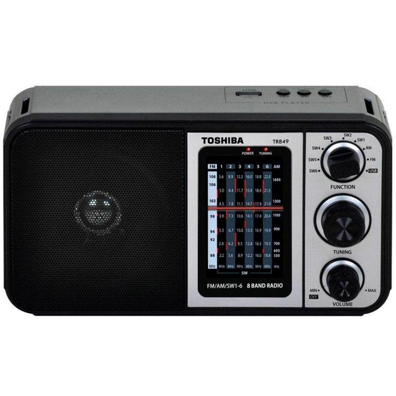 Rádio Portátil Toshiba USB 8 Faixas Multibanda RMS TR849 - Rádio